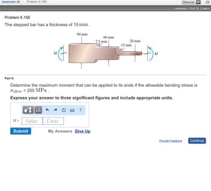 Solved The Stepped Bar Has A Thickness Of 15 Mm. Determine | Chegg.com