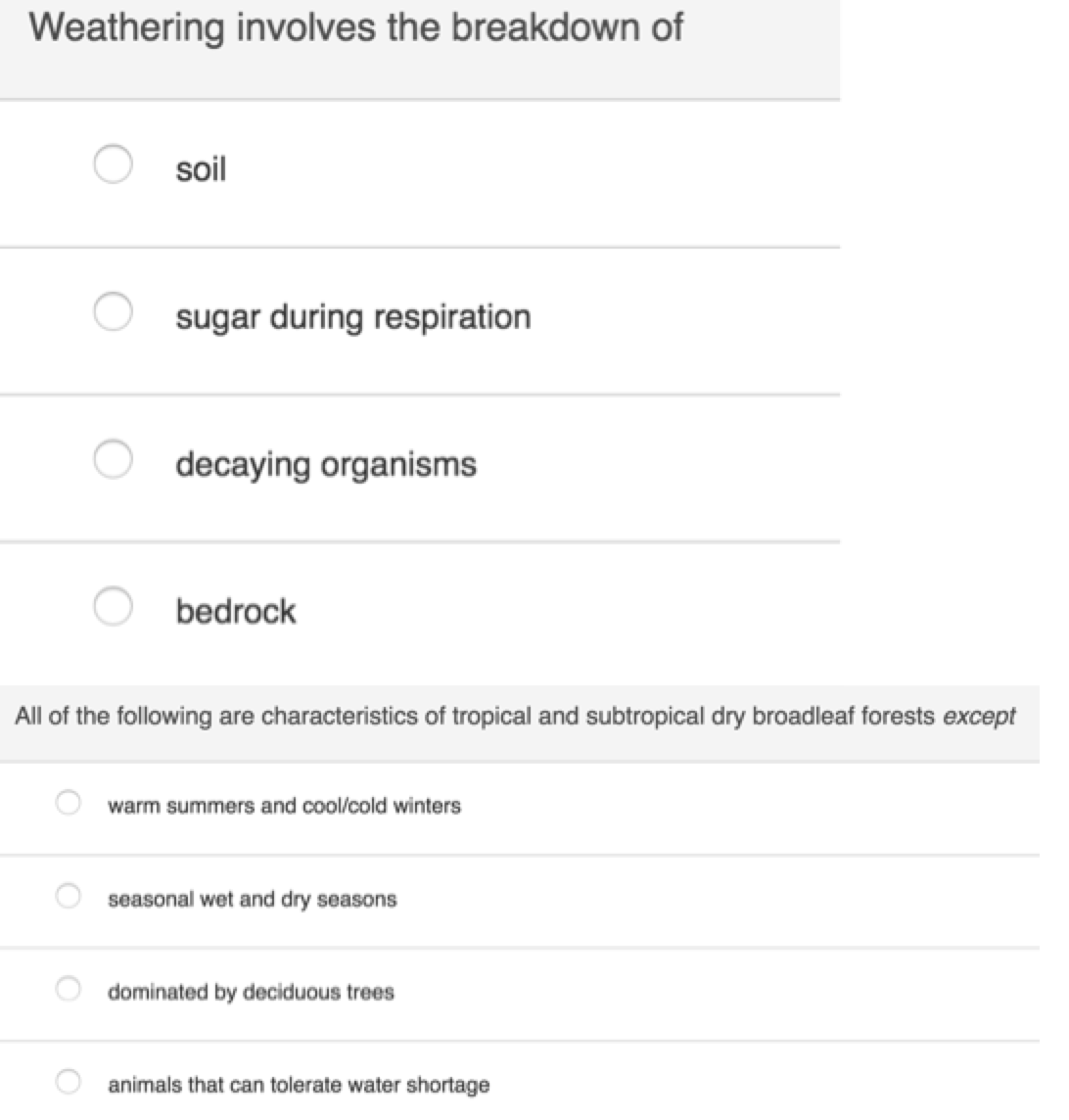 solved-weathering-involves-the-breakdown-of-soil-sugar-chegg