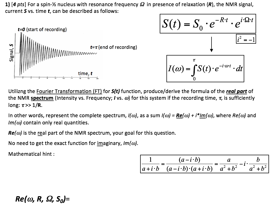 Solved For a spin1/2 nucleus with resonance frequency Ohm