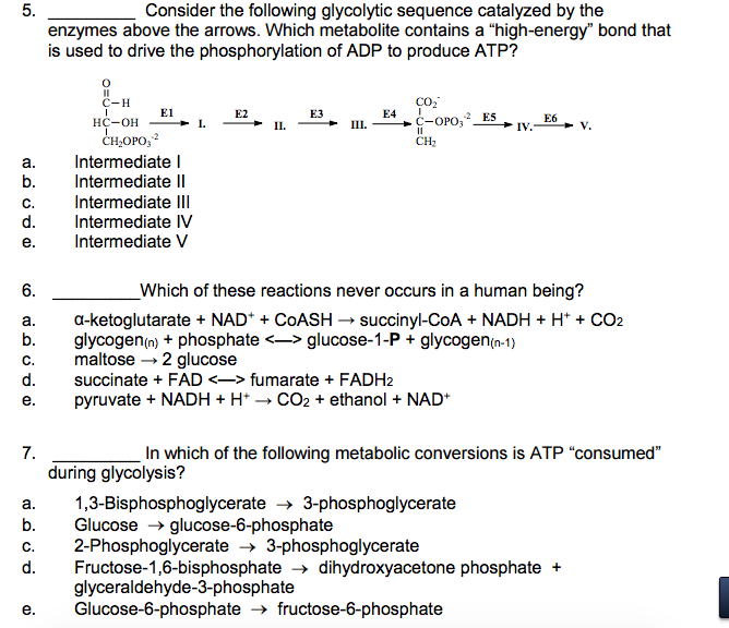 Solved Consider the following glycolytic sequence catalyzed | Chegg.com