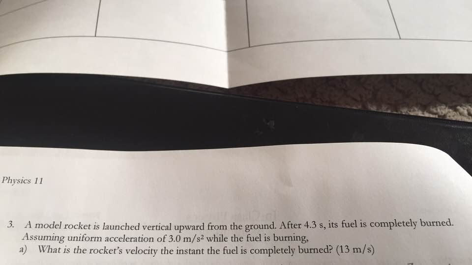 Solved Physics 11 3. A model rocket is launched vertical | Chegg.com