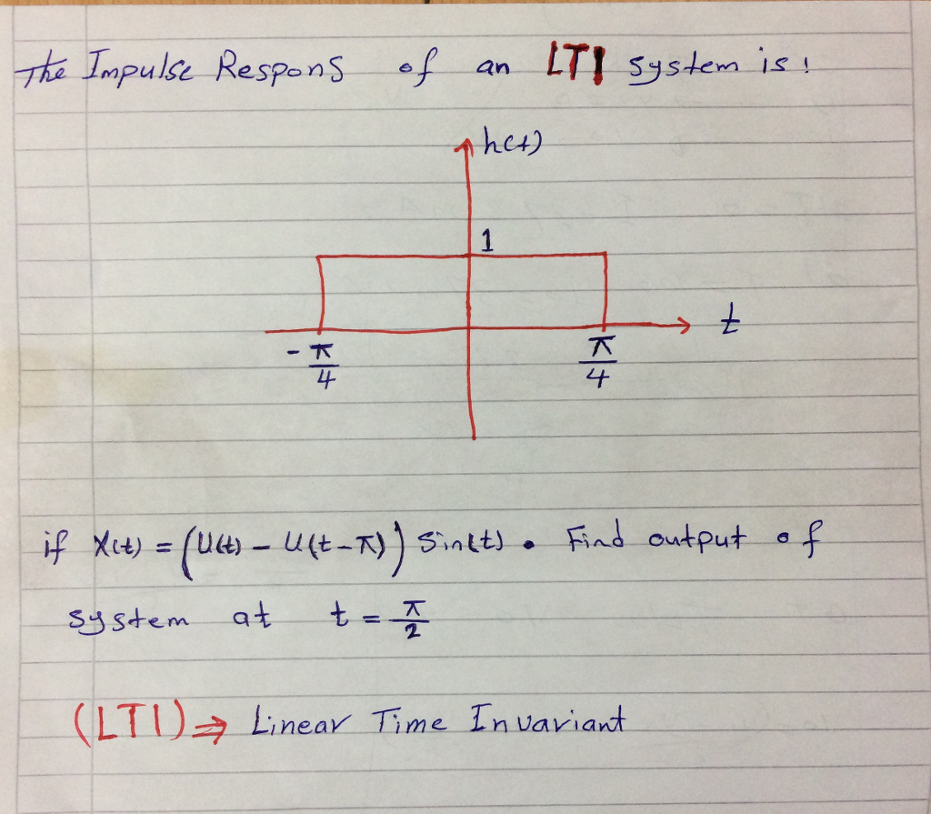 Solved The Impulse Response Of An Lti System Is If X T