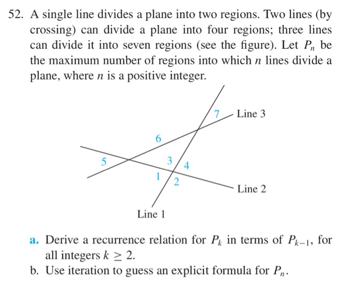 Solved A single line divides a plane into two regions. Two | Chegg.com
