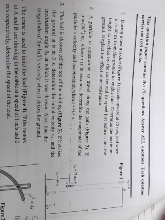 Solved During a test a rocket (Figure 1) travels upward at | Chegg.com