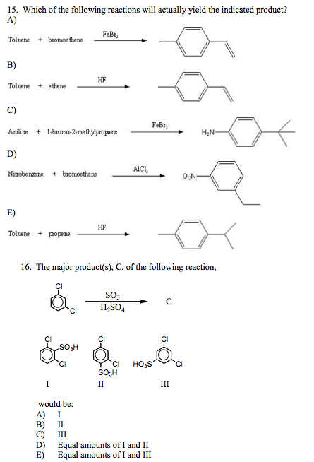 Solved Which of the following reactions will actually yield | Chegg.com