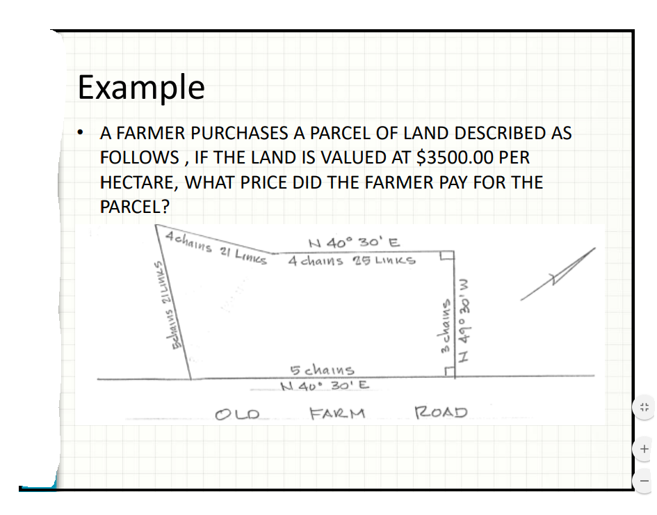Solved A FARMER PURCHASES A PARCEL OF LAND DESCRIBED AS