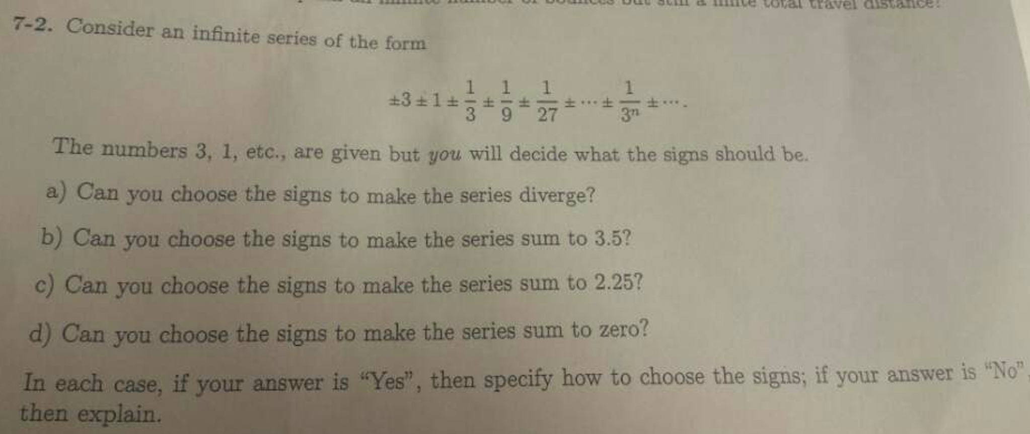 Solved Consider an infinite series of the form plus minus 3 | Chegg.com