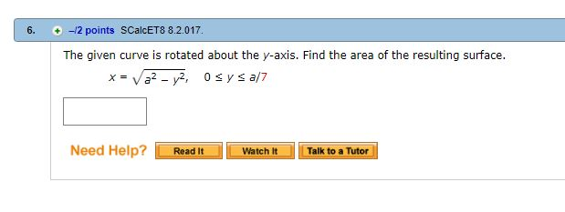 Solved 6. -12 Points SCalcET8 8.2.017 The Given Curve Is | Chegg.com