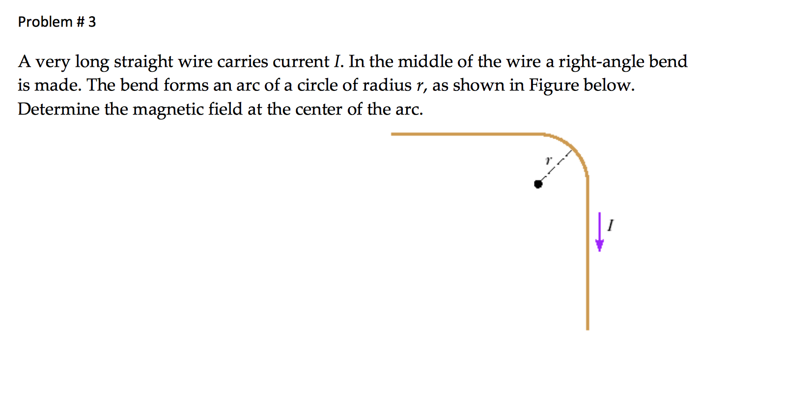 Solved Problem 3 A very long straight wire carries current