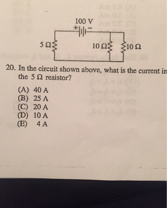 Solved In the circuit shown above, what is the current in | Chegg.com