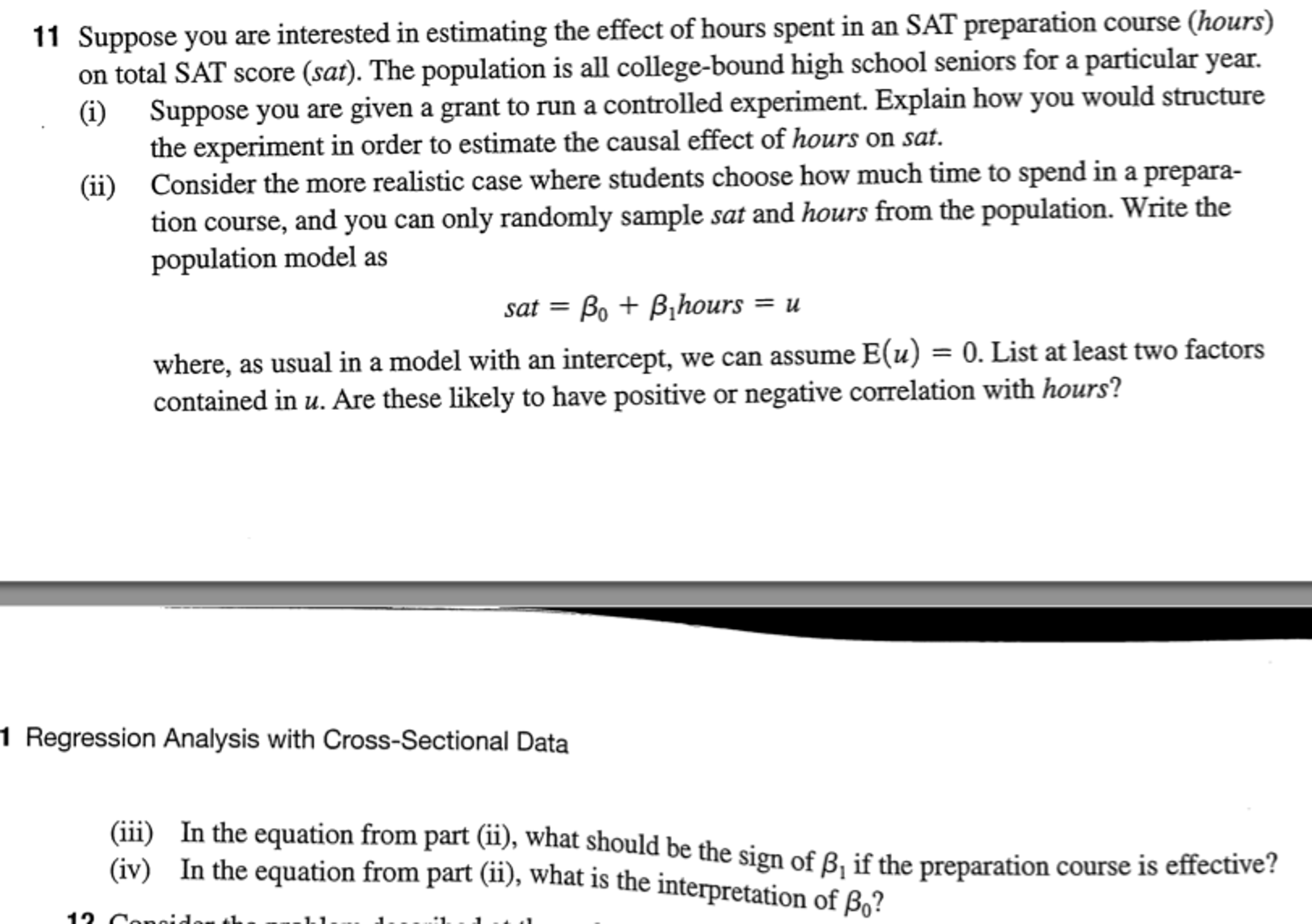 Solved Suppose you are interested in estimating the effect | Chegg.com