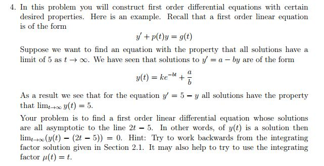 Solved 4 In This Problem You Will Construct First Order 7722