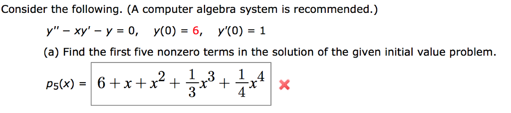 Solved Consider the following. (A computer algebra system is | Chegg.com