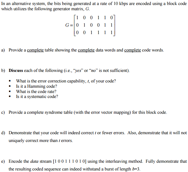 This Question Is About The Error Correcting Codes | Chegg.com