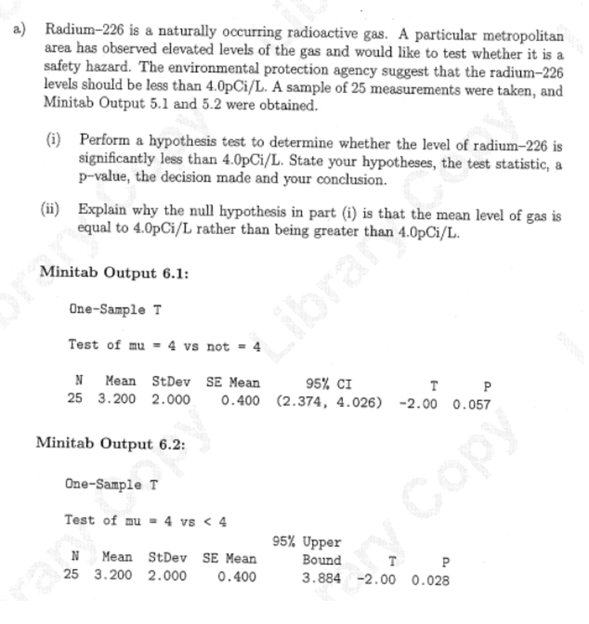 Solved Radium226 is a naturally occurring radioactive gas.