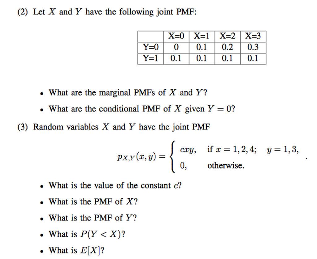 Solved Let X And Y Have The Following Joint PMF: What Are | Chegg.com