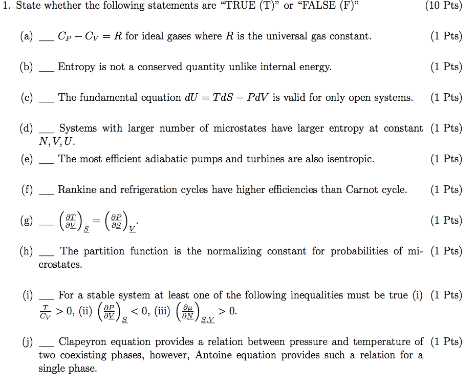 Solved State Whether The Following Statements Are "TRUE (T) | Chegg.com