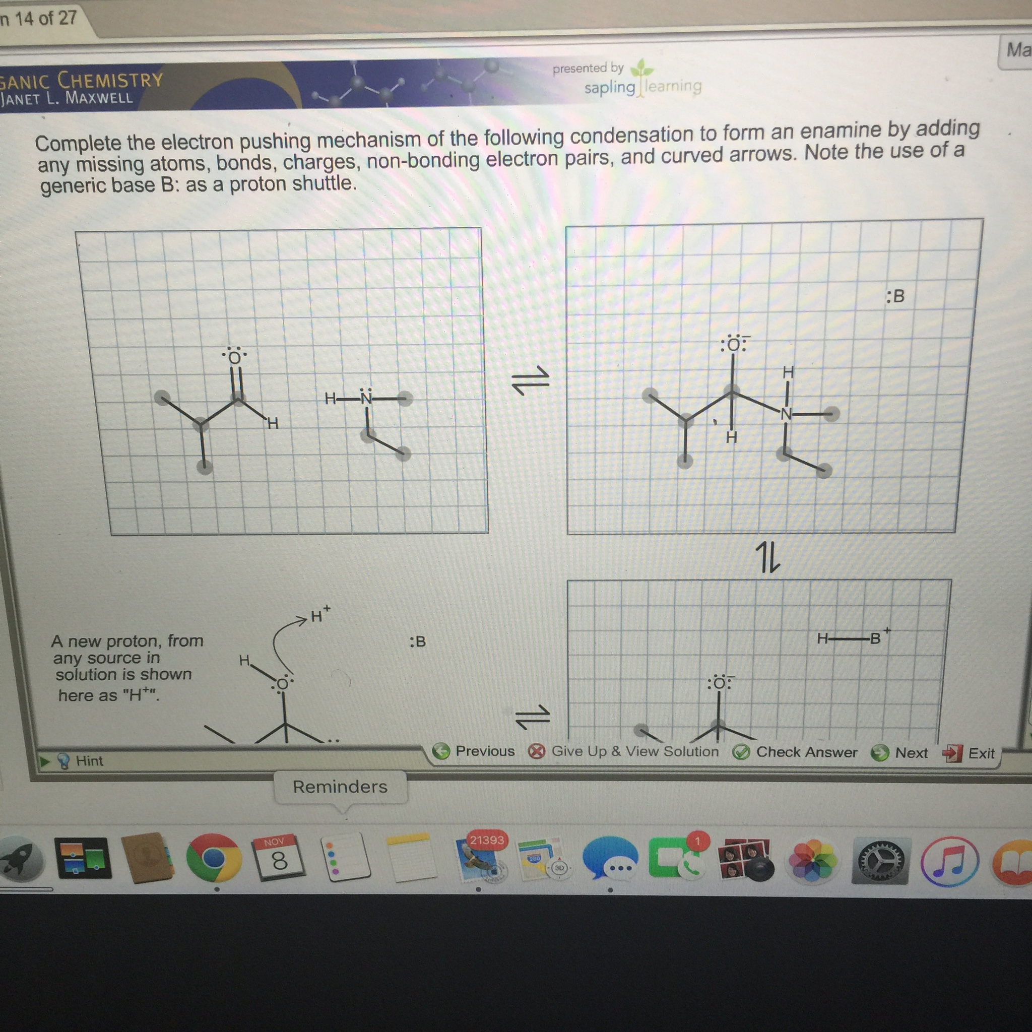 Solved Complete The Electron Pushing Mechanism Of The | Chegg.com