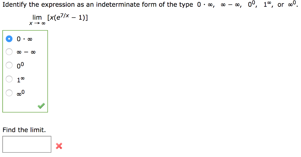 Solved Identify the expression as an indeterminate form of | Chegg.com