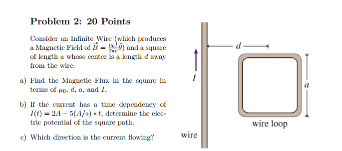 Solved Problem 2: 20 Points Consider an Infinite Wire (which | Chegg.com