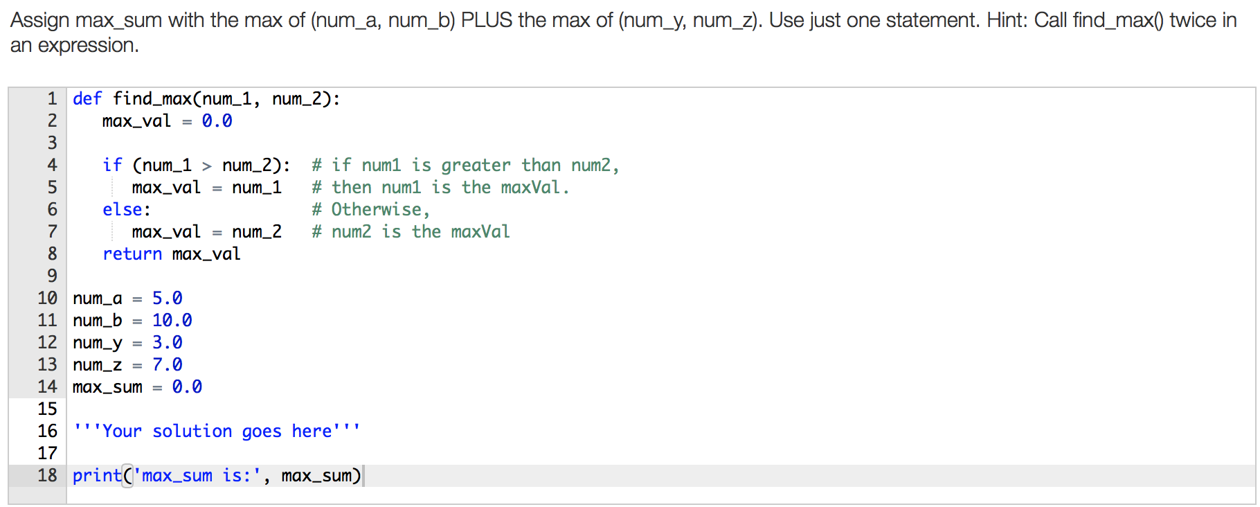 Solved In Python Assign Max Sum With The Max Of Num A N Chegg Hot Sex Picture 2923