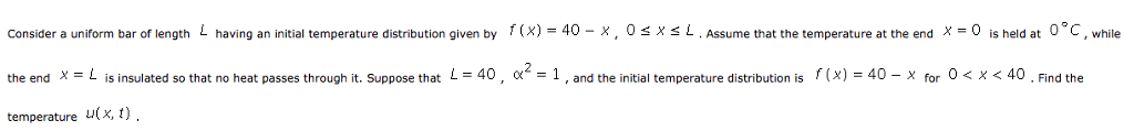 Solved Consider a uniform bar of length L having an initial | Chegg.com