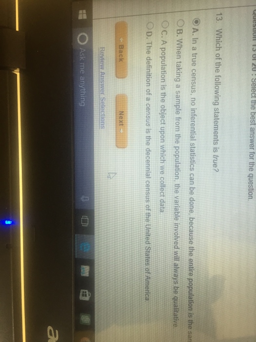 Solved Which of the following statements is true? In a true | Chegg.com