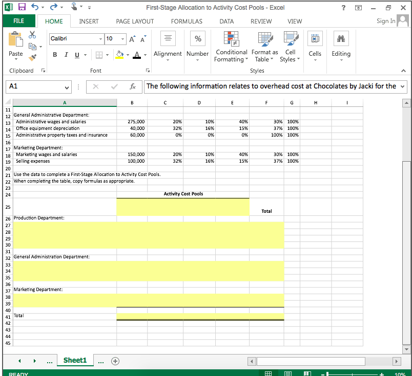 Solved 1 Assign Overhead Costs to Activity Cost Pools