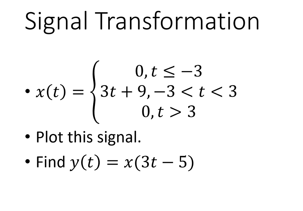 Solved Signal Transformation 0, t 〈3 0, t 〉 3 Plot this