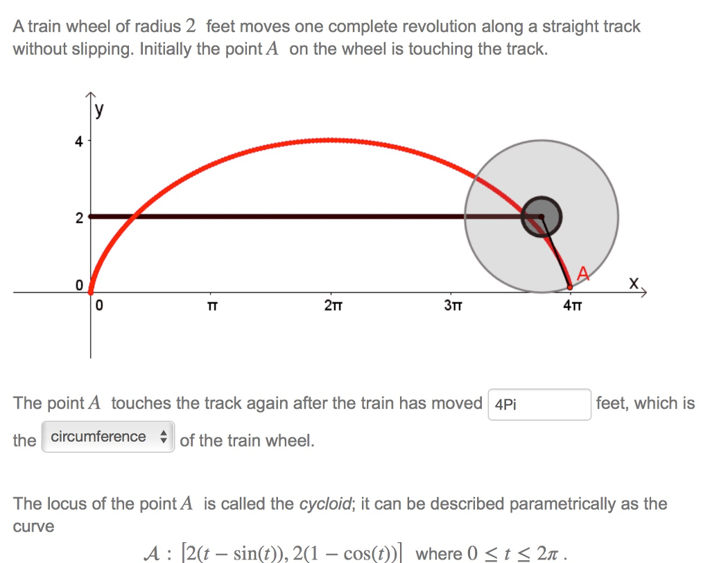 Solved A train wheel of radius 2 feet moves one complete