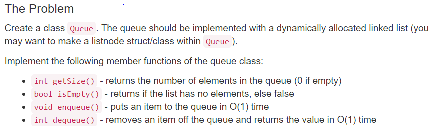 Solved The Problem Create a class Queue. The queue should be | Chegg.com