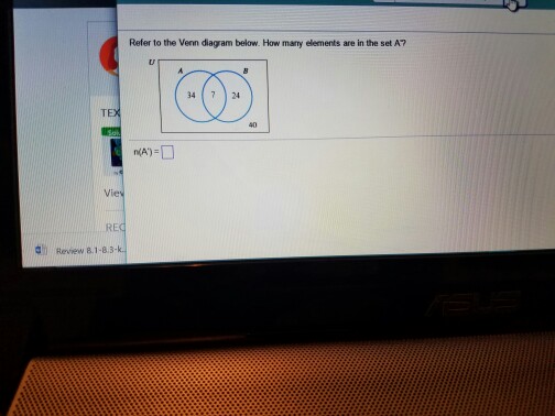 Solved Refer to the Venn diagram below. How many elements | Chegg.com