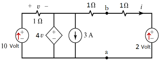Solved Determine the voltage v and the current i in this | Chegg.com