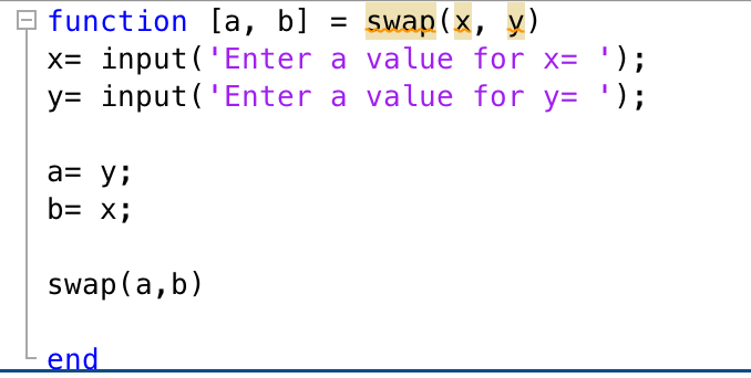 Solved 14. Swap. Write a function that returns the values of | Chegg.com