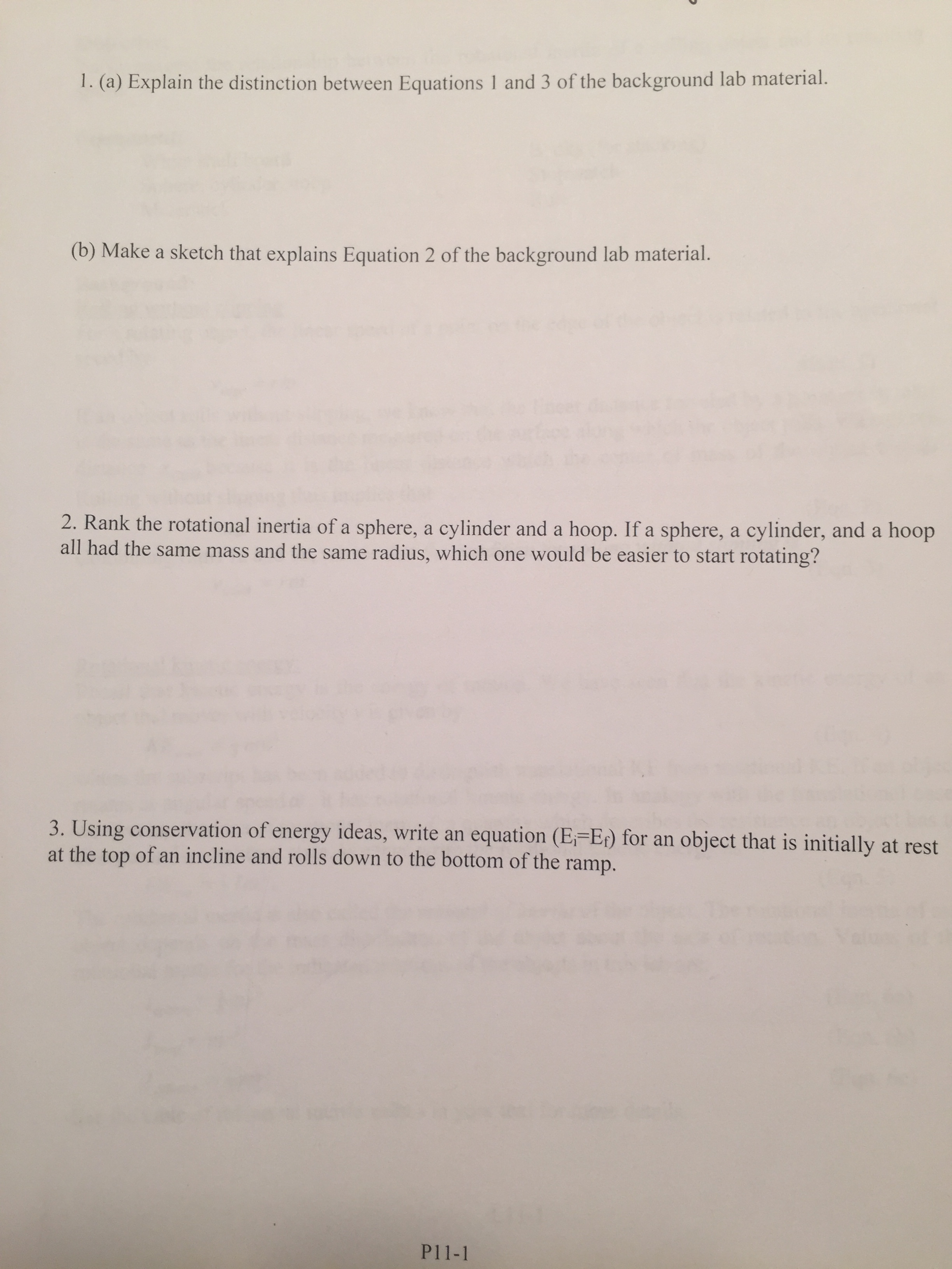 Solved Explain the distinction between Equations 1 and 3 of