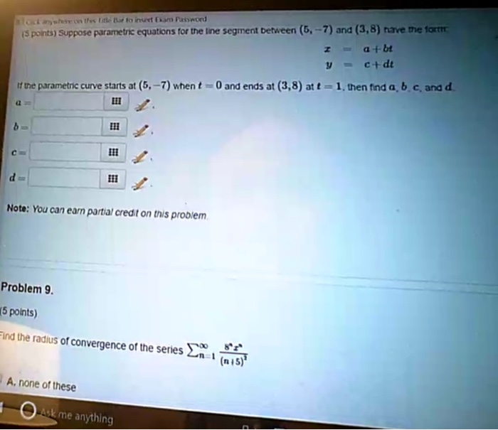 Solved Suppose parametric equations for the line segment