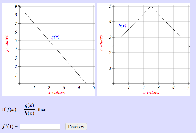 Solved If f (x) = g(x)/h(x), then f'(1) = | Chegg.com