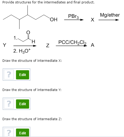 Solved Provide structures for the intermediates and final | Chegg.com