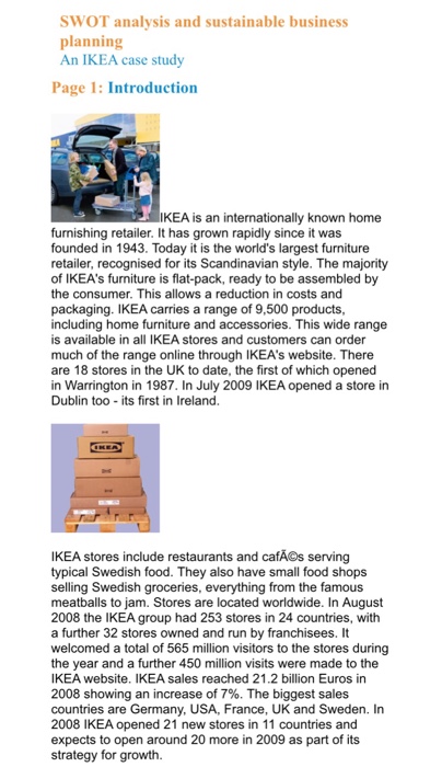 ikea swot analysis and sustainable business planning