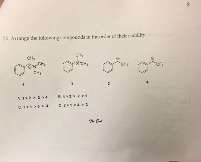 Solved Arrange the following compounds in the order of their | Chegg.com