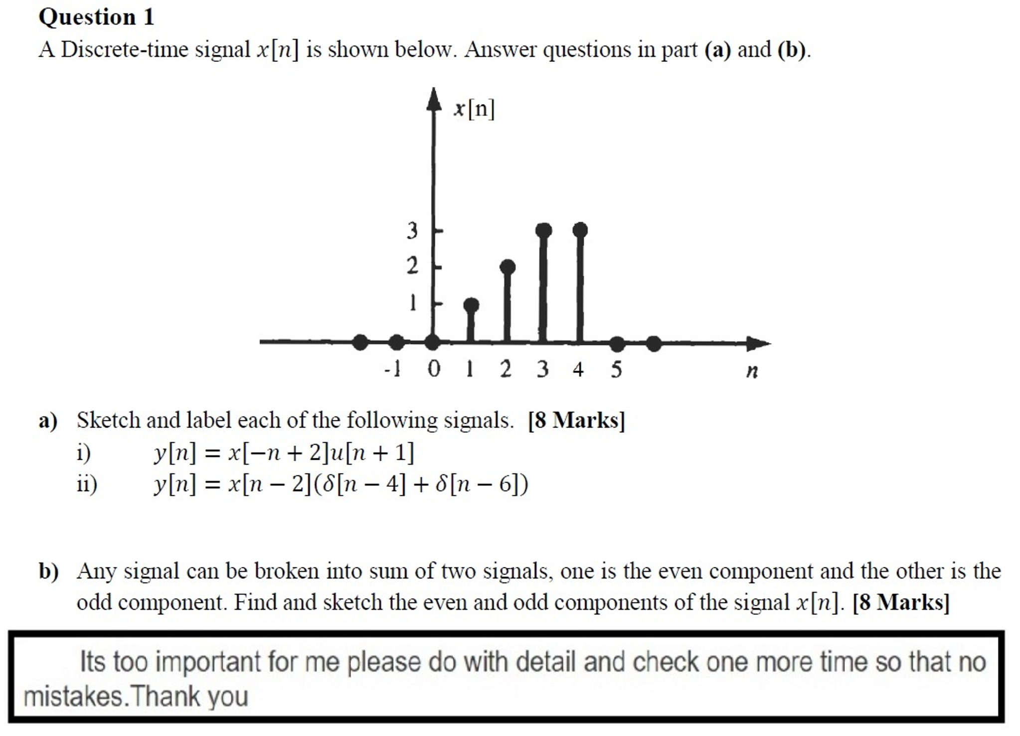 Solved A Discrete Time Signal X[n] Is Shown Below Answer