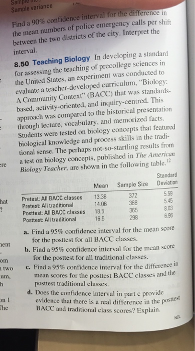 Solved Find a 90% confidence interval for the difference in | Chegg.com