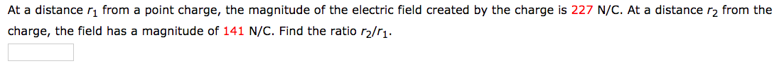 Solved At a distance r1 from a point charge, the magnitude | Chegg.com