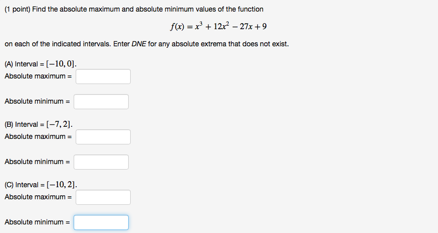 Solved Find The Absolute Maximum And Absolute Minimum Values | Chegg.com