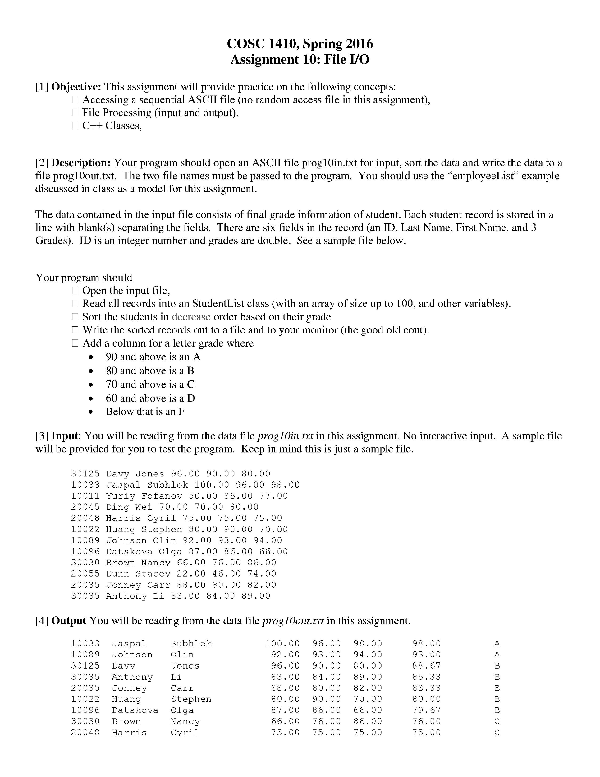 computer science assignment example