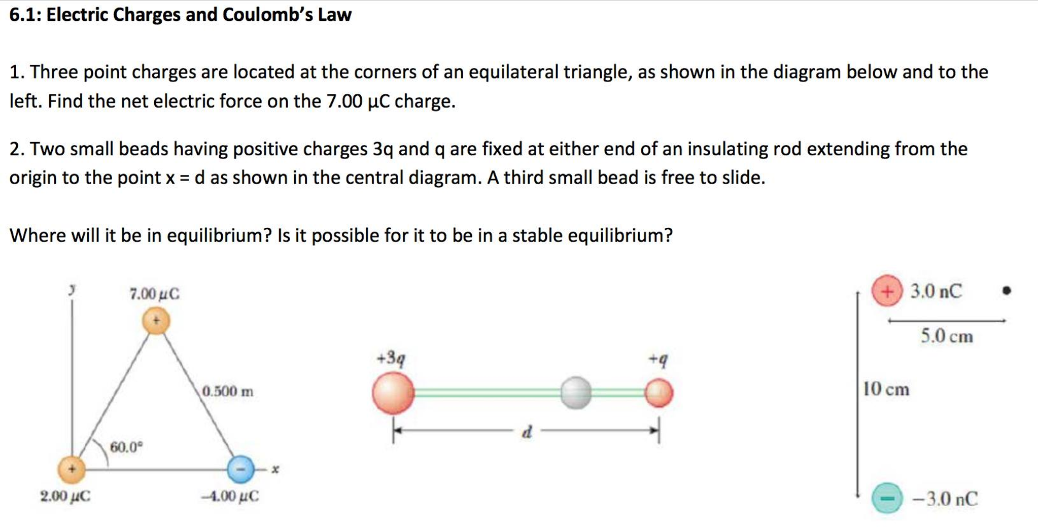 Solved Three Point Charges Are Located At The Corners Of An | Chegg.com