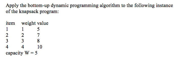Solved Apply the bottom-up dynamic programming algorithm to | Chegg.com