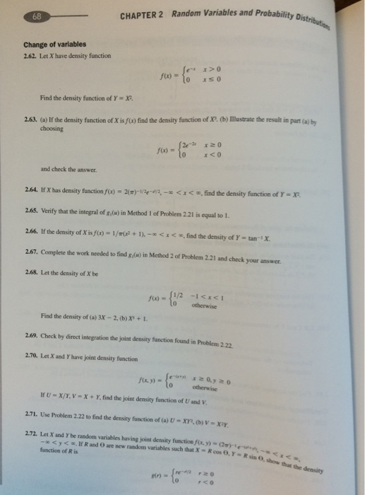 Solved Let x have density function f(x)= find the density | Chegg.com