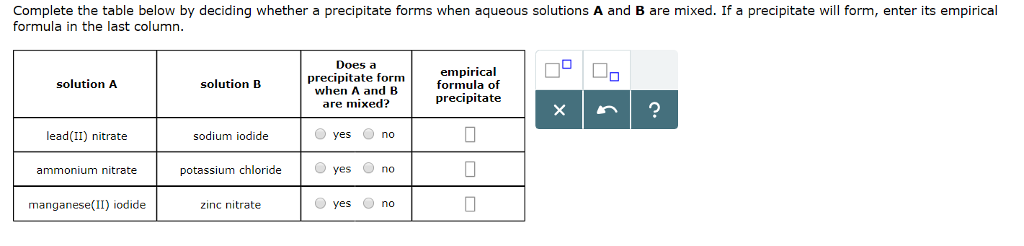 solution precipitate calculator