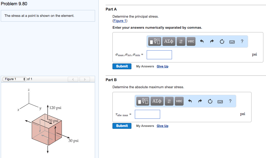 Solved The stress at a point is shown on the element. | Chegg.com